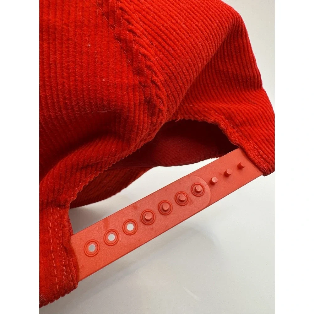 VTG Nebraska Huskers Corduroy Snapback Hat USA Made Red Cap OSFA